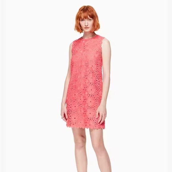 kate spade Dresses & Skirts - Kate Spade Shore Thing Lace Shift Dress Sleeveless Coral Peach Sherbet 8 Spring
